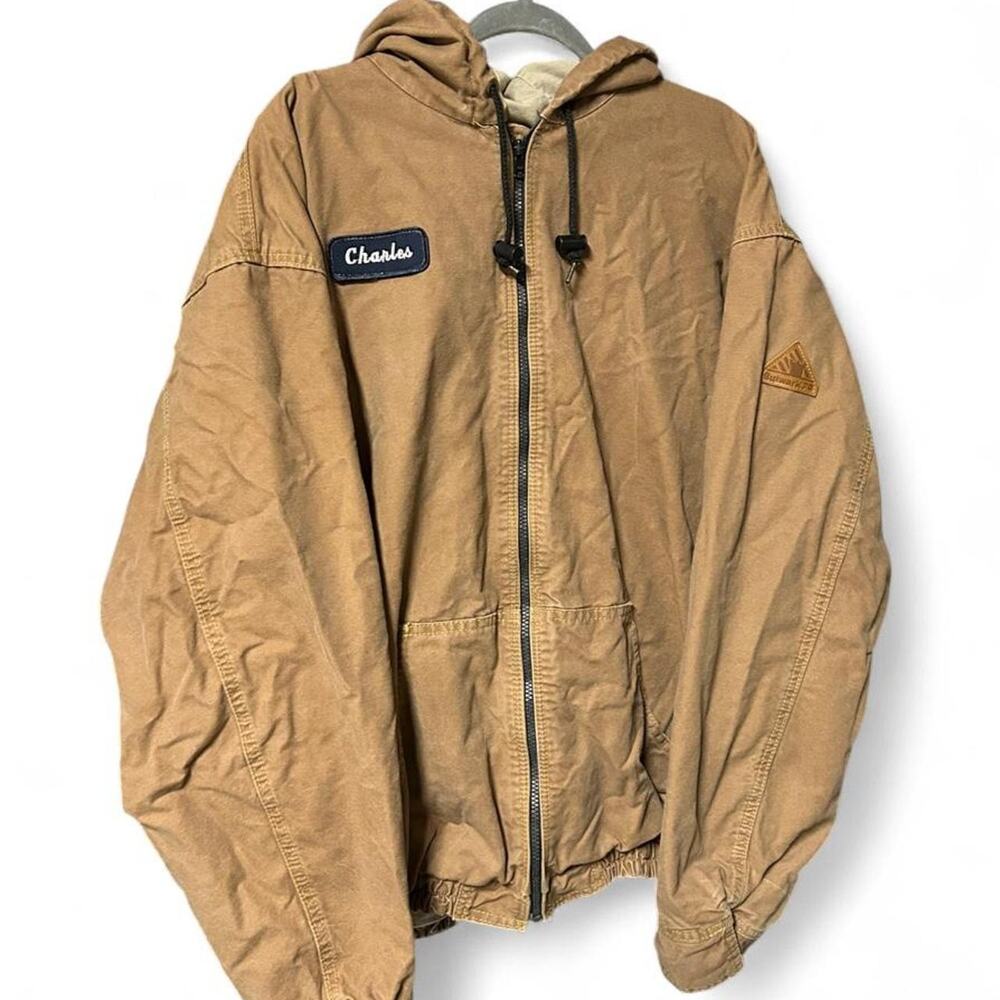 XXL tan canvas Bulwark protective apparel work jacket workwear utility chore